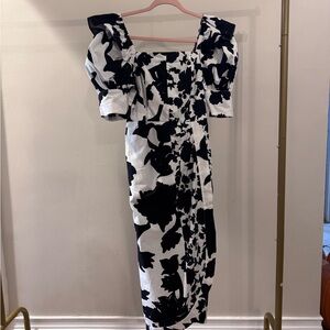 Christopher John Rogers for Target Monochrome Floral Midi Dress with Pockets